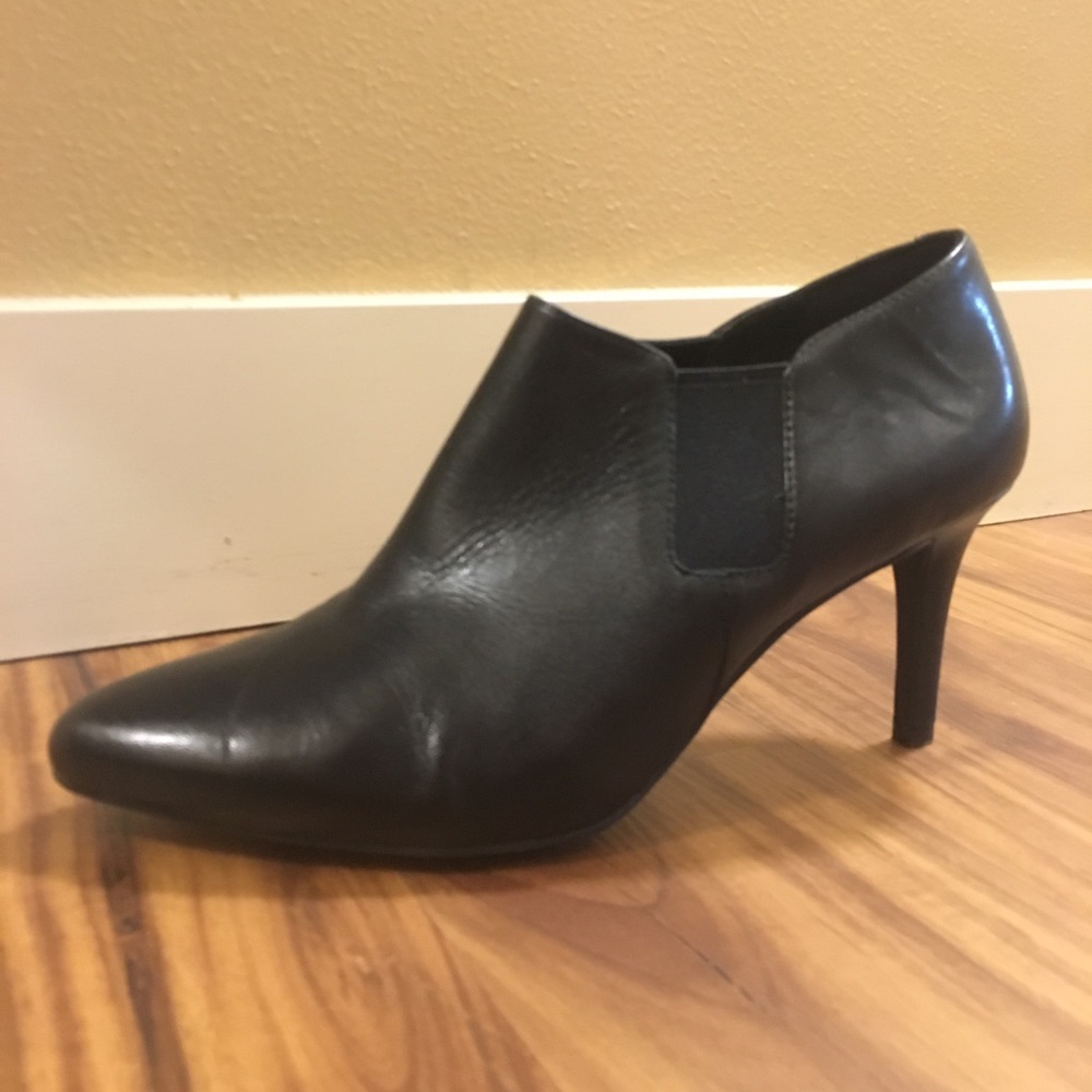 Cole Haan black heel bootie leather